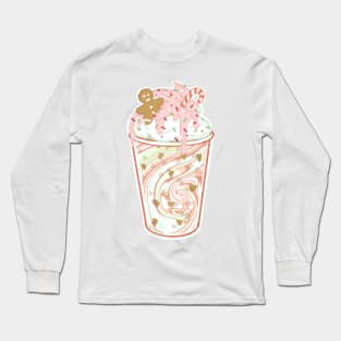 christmas gingerbread peppermint shake Long Sleeve T-Shirt